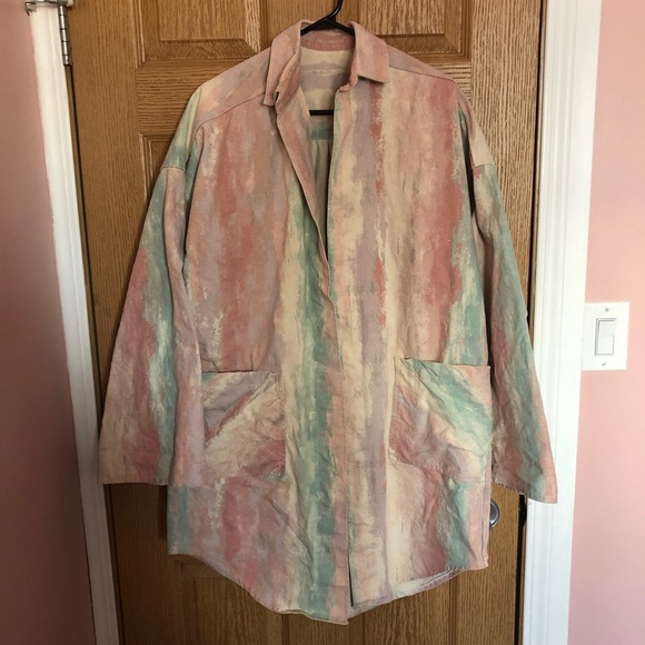 Jackets & Blazers - Vintage Denim Watercolour Jacket